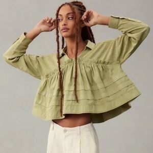 Pilcro Green Tiered Top
